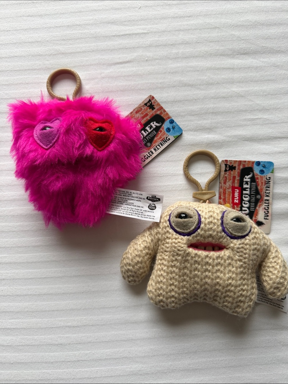 Fuggler Plush Key Chains - Set of Two (2)- Mr.Needles and Captain Cardiac.
